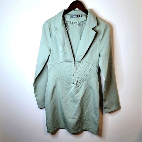 Misguided Green Blazer Dress Size 6 - Picture 1 of 11